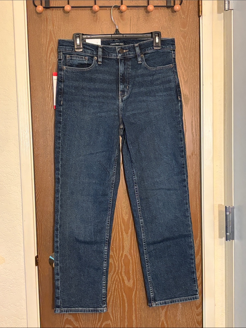 Calvin Klein Women's Straight Leg Jeans in Dark Blue